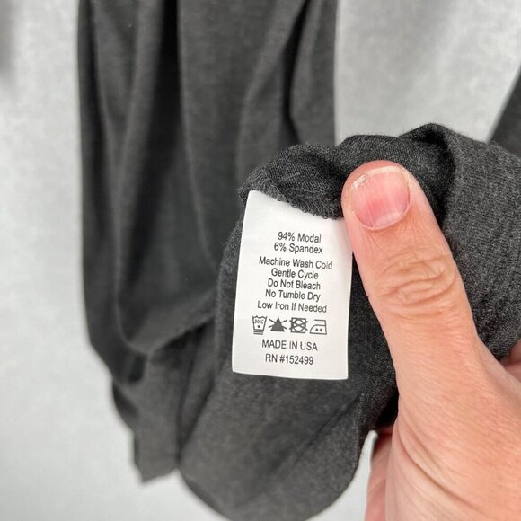 Amour Vert Denver Wrap Dress Size S Gray Modal Blend Made in USA Soft Stretch - Picture 5 of 9